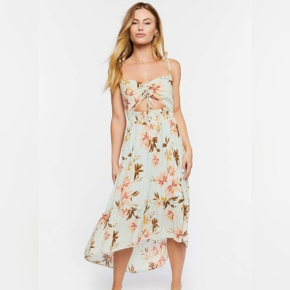 NWT Forever 21 Floral Cutout Maxi Dress
